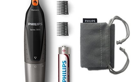 Philips NT3160/10 – Recortador de vello, nariz y orejas, resistente al agua, color negro y plateado